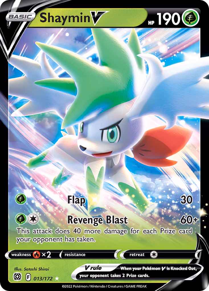 Shaymin V Pokemon card (013/172, Brilliant Stars)