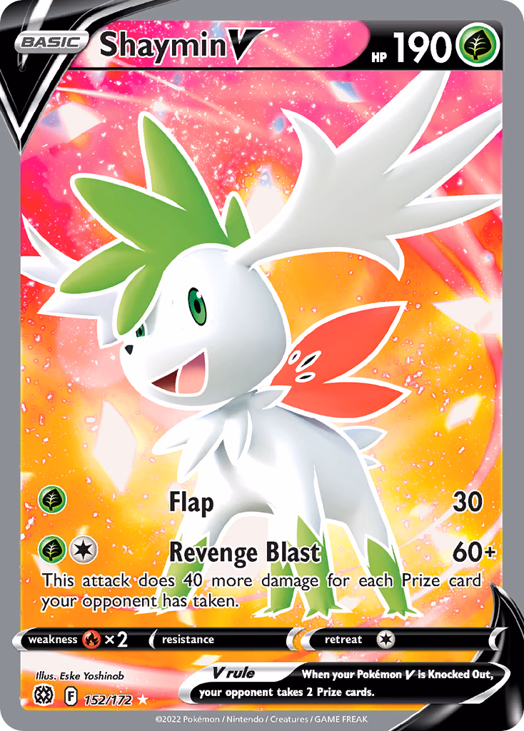 Shaymin V Pokemon card (152/172, Brilliant Stars)