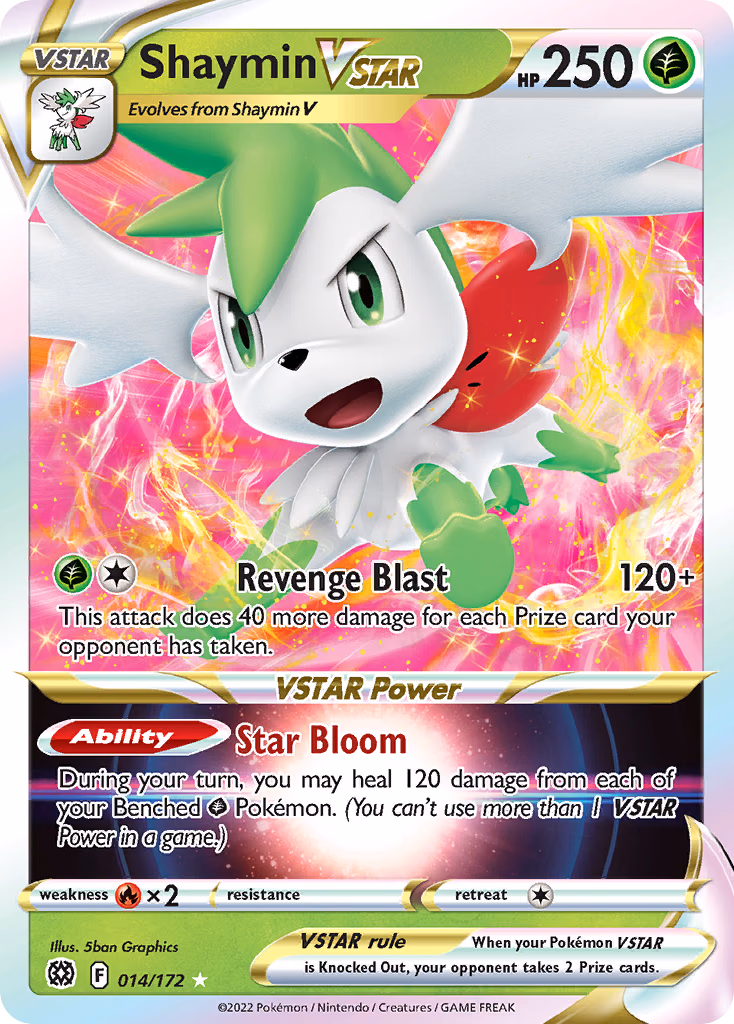 Shaymin VSTAR Pokemon card (014/172, Brilliant Stars)