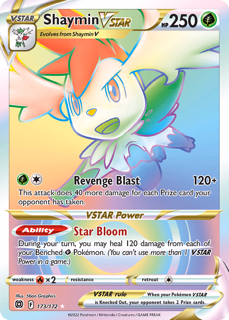 Shaymin VSTAR Pokemon card (173/172, Brilliant Stars)