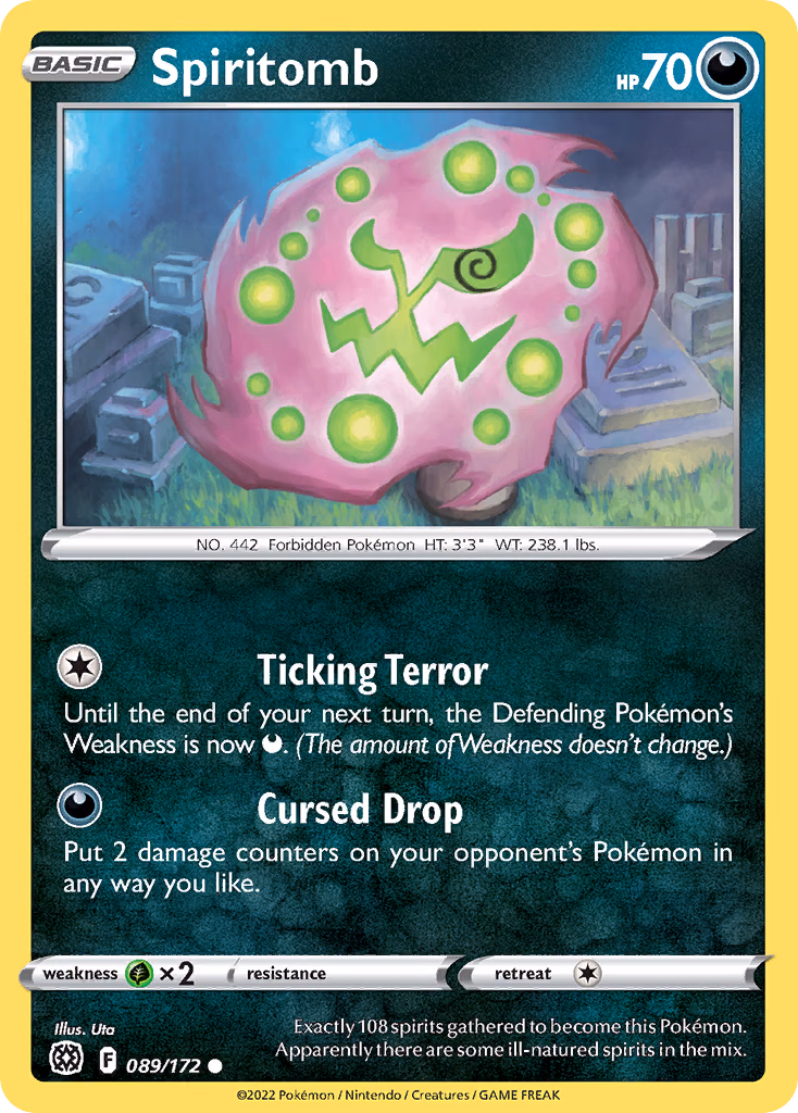 Spiritomb Pokemon card (089/172, Brilliant Stars)