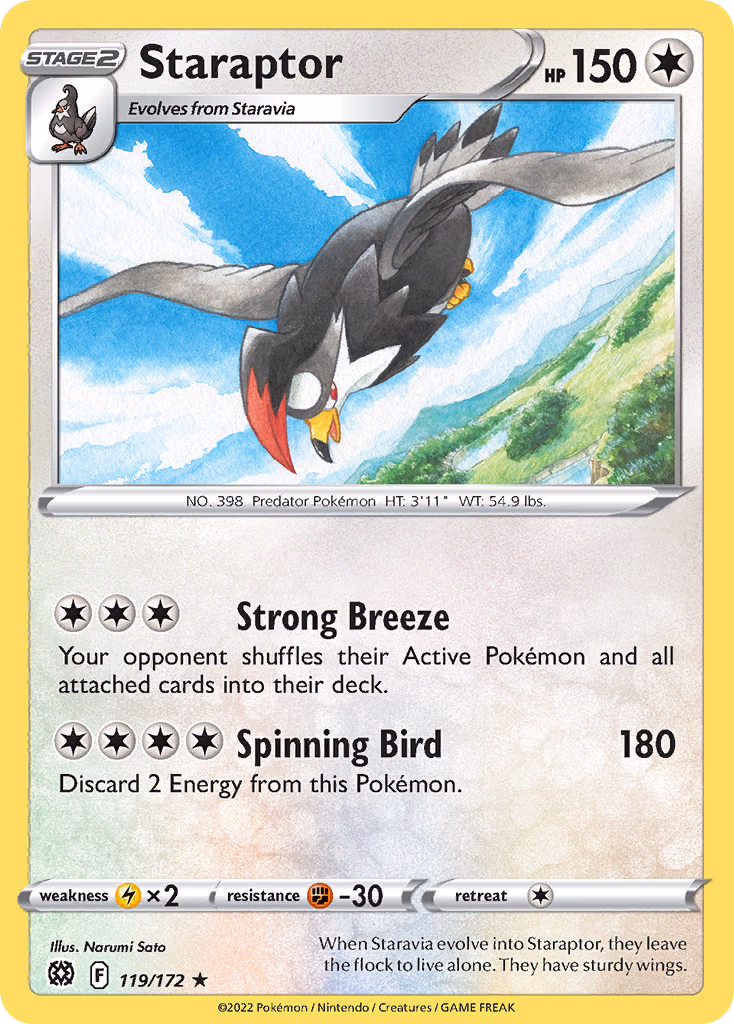 Staraptor Pokemon card (119/172, Brilliant Stars)