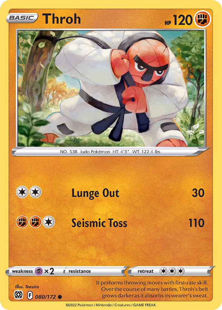 Throh Pokemon card (080/172, Brilliant Stars)