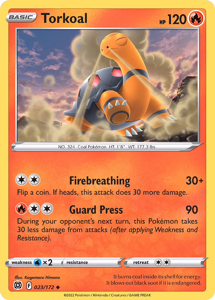 Torkoal Pokemon card (023/172, Brilliant Stars)