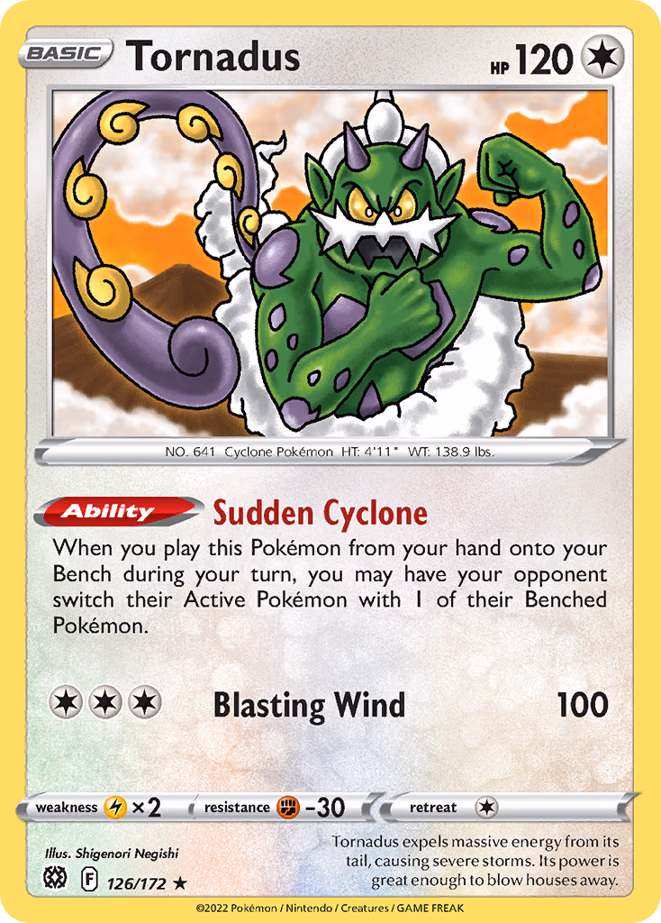 Tornadus Pokemon card (126/172, Brilliant Stars)