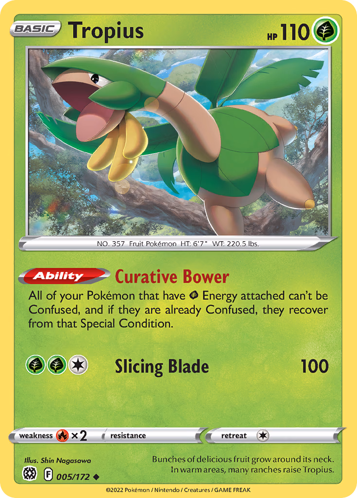 Tropius Pokemon card (005/172, Brilliant Stars)