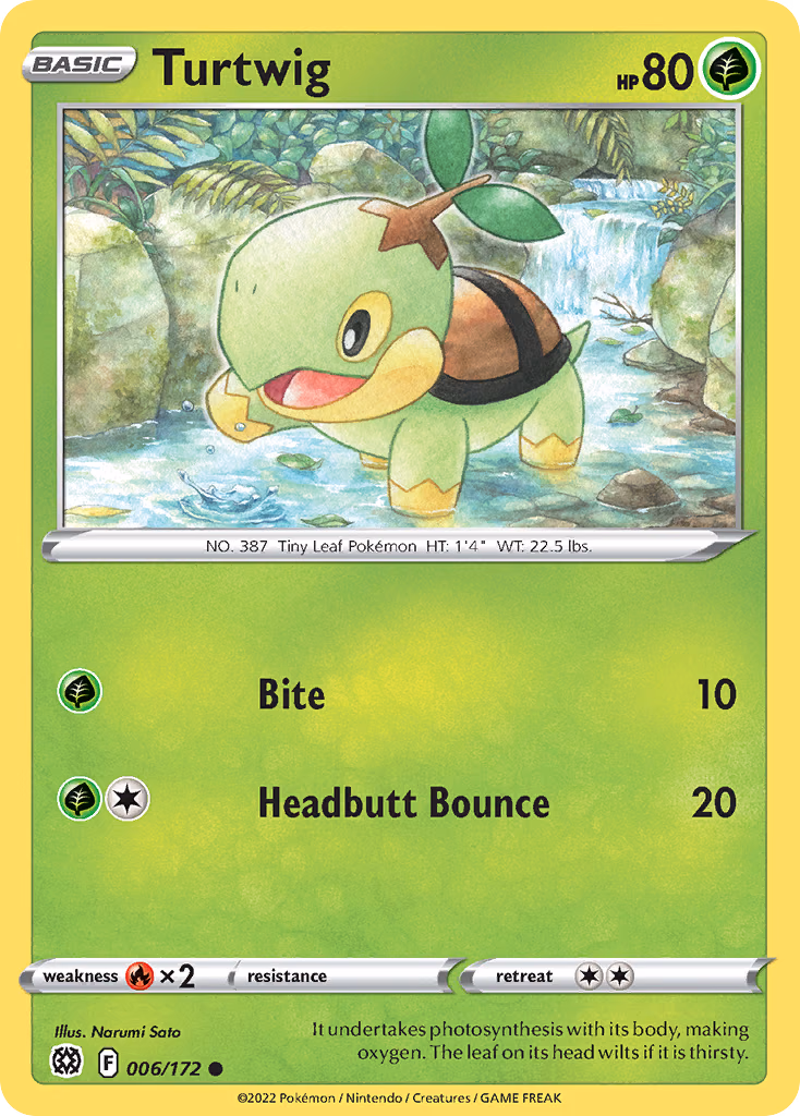 Turtwig Pokemon card (006/172, Brilliant Stars)