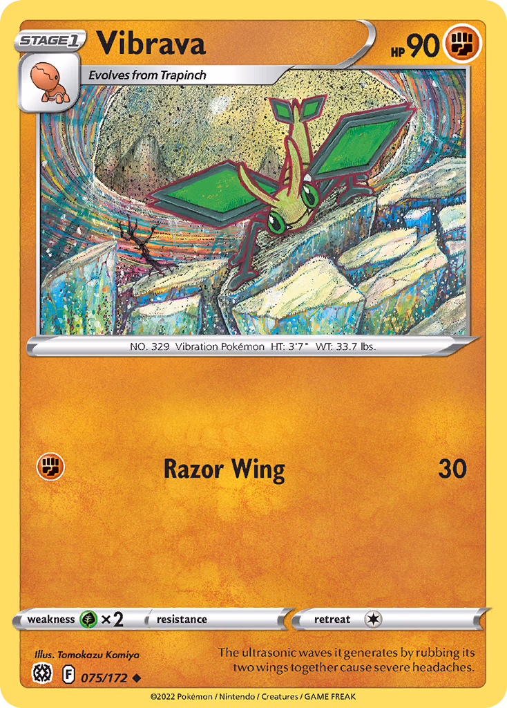 Vibrava Pokemon card (075/172, Brilliant Stars)