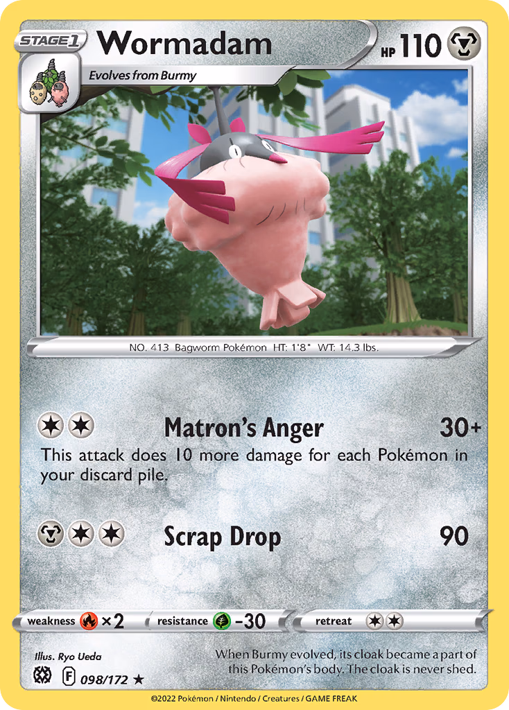 Wormadam Pokemon card (098/172, Brilliant Stars)