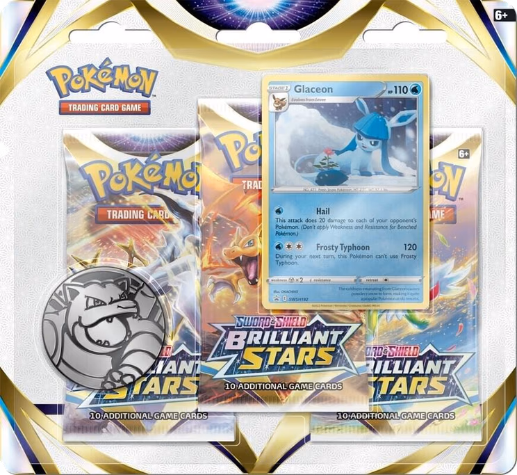 Pokemon Brilliant Stars 3 Pack Blister [Glaceon]
