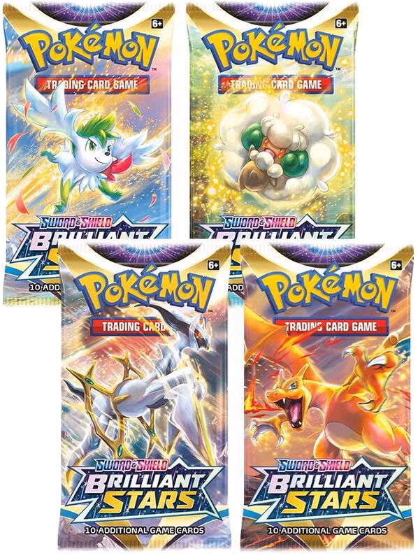 Pokemon Brilliant Stars Booster Pack Art Bundle [Set of 4]