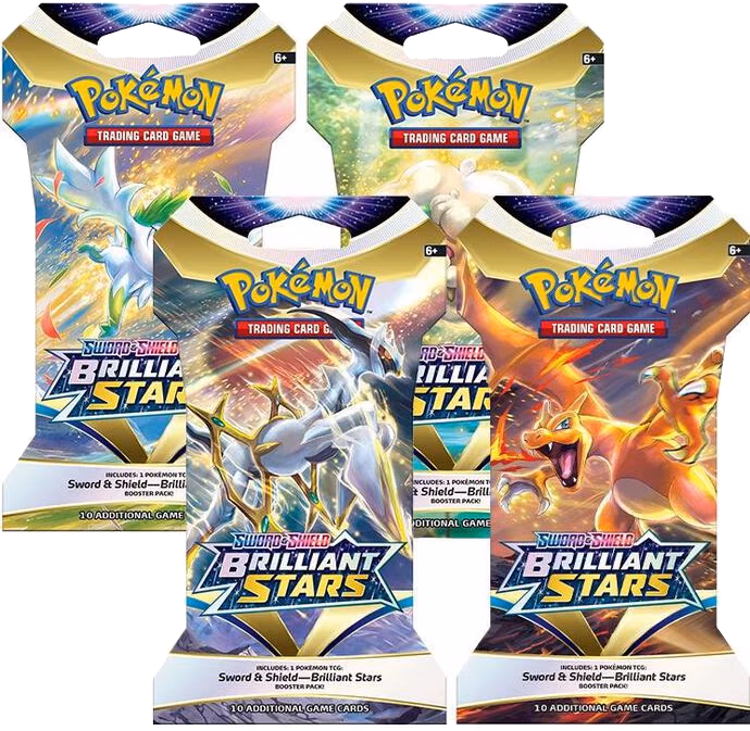 Pokemon Brilliant Stars Sleeved Booster Pack Art Bundle [Set of 4]