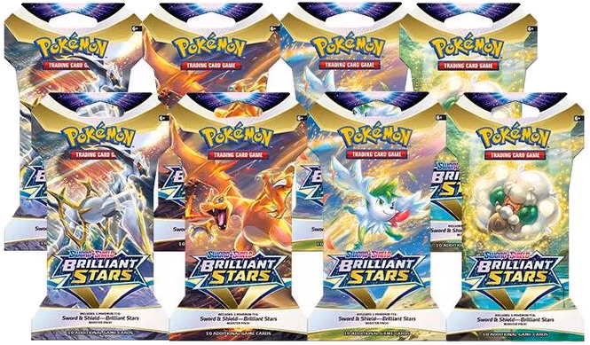 Pokemon Brilliant Stars Sleeved Booster Pack Bundle [Set of 8]