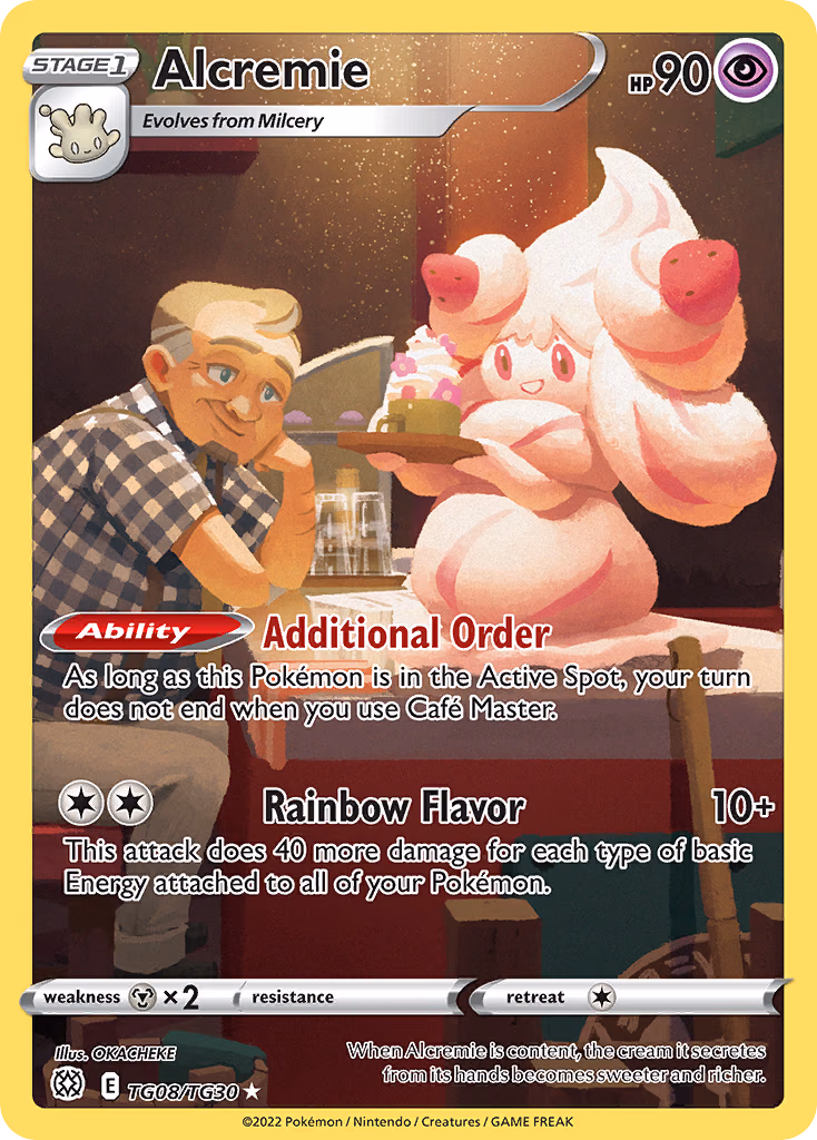 Alcremie Pokemon card (TG08/TG30, Brilliant Stars Trainer Gallery)