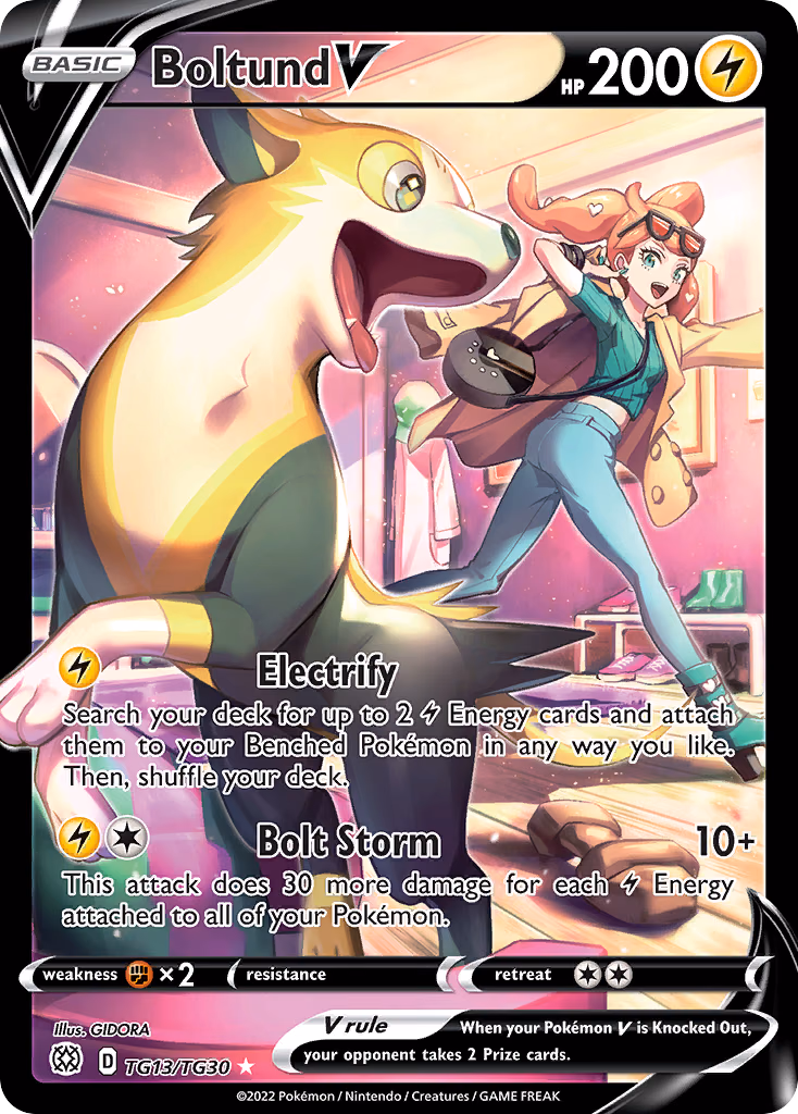 Boltund V Pokemon card (TG13/TG30, Brilliant Stars Trainer Gallery)