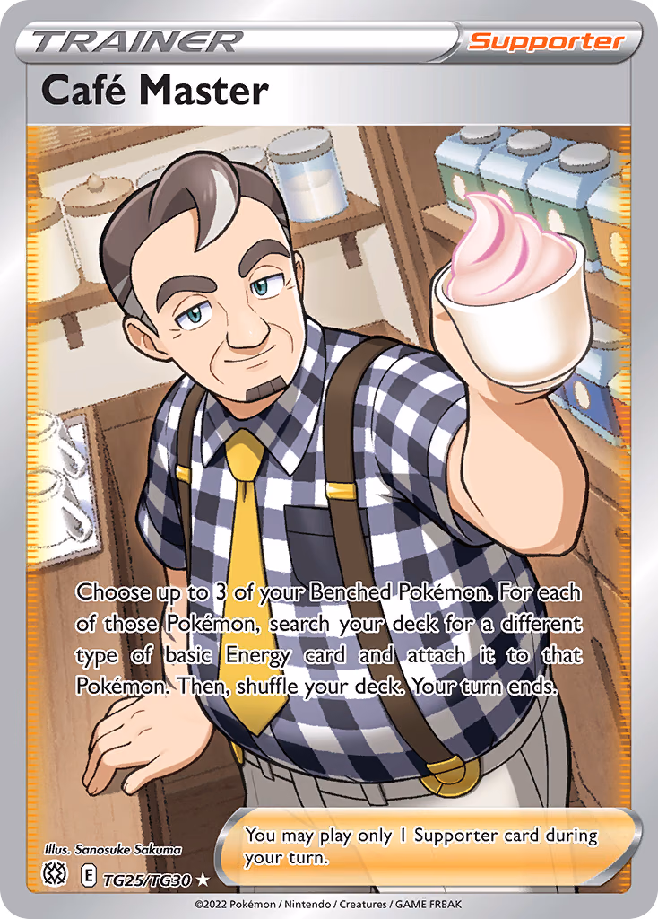 Café Master Pokemon card (TG25/TG30, Brilliant Stars Trainer Gallery)