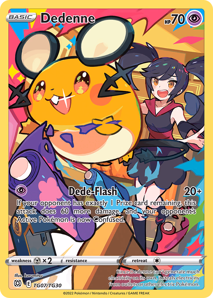 Dedenne Pokemon card (TG07/TG30, Brilliant Stars Trainer Gallery)