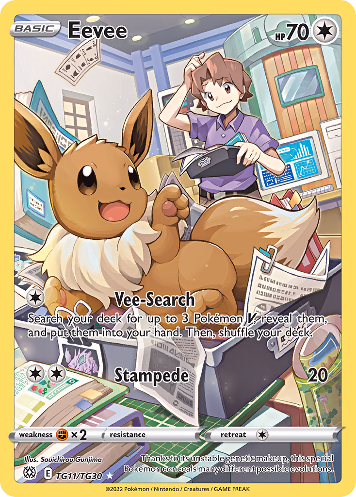 Eevee Pokemon card (TG11/TG30, Brilliant Stars Trainer Gallery)