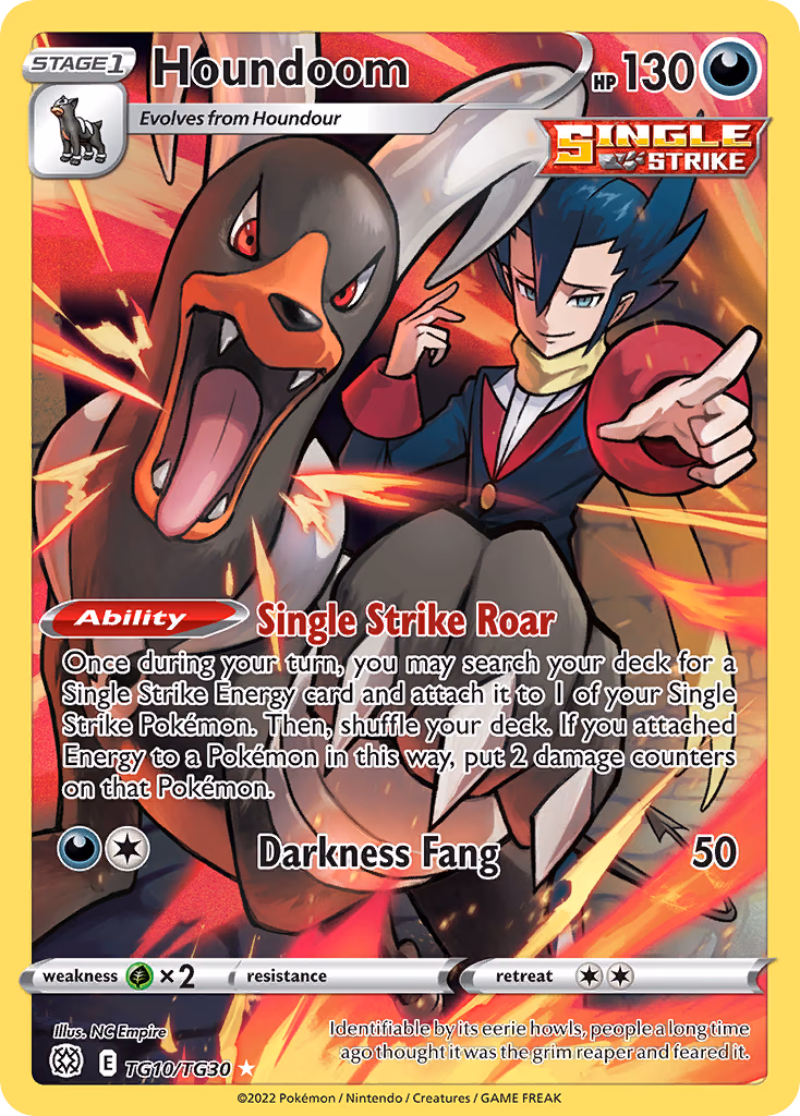 Houndoom Pokemon card (TG10/TG30, Brilliant Stars Trainer Gallery)