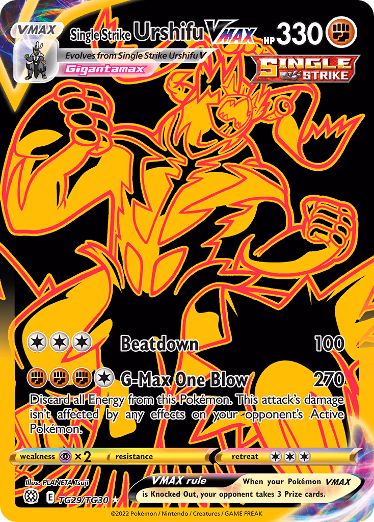 Single Strike Urshifu VMAX Pokemon card (TG29/TG30, Brilliant Stars Trainer Gallery)