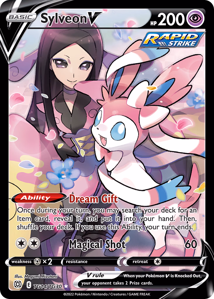 Sylveon V Pokemon card (TG14/TG30, Brilliant Stars Trainer Gallery)