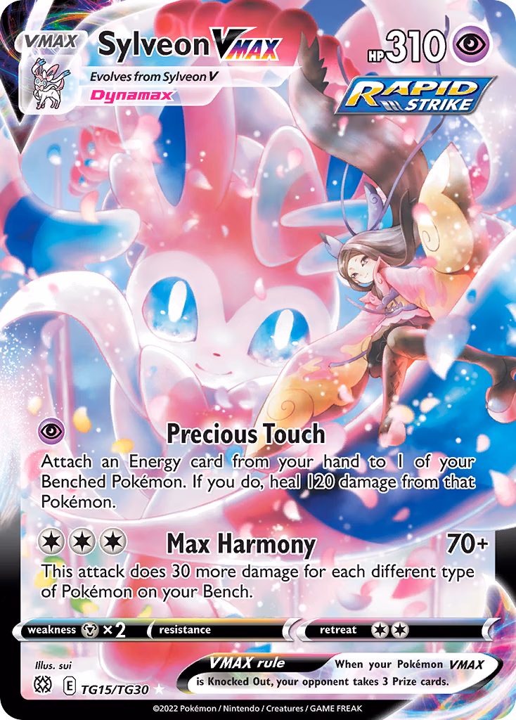 Sylveon VMAX Pokemon card (TG15/TG30, Brilliant Stars Trainer Gallery)