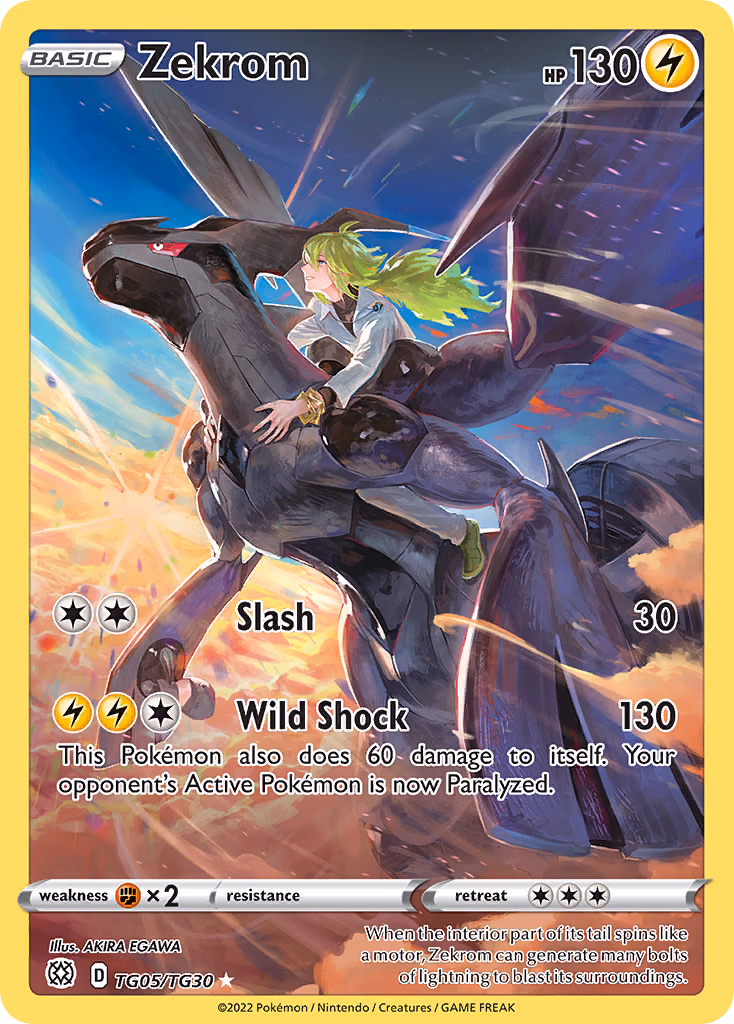 Zekrom Pokemon card (TG05/TG30, Brilliant Stars Trainer Gallery)