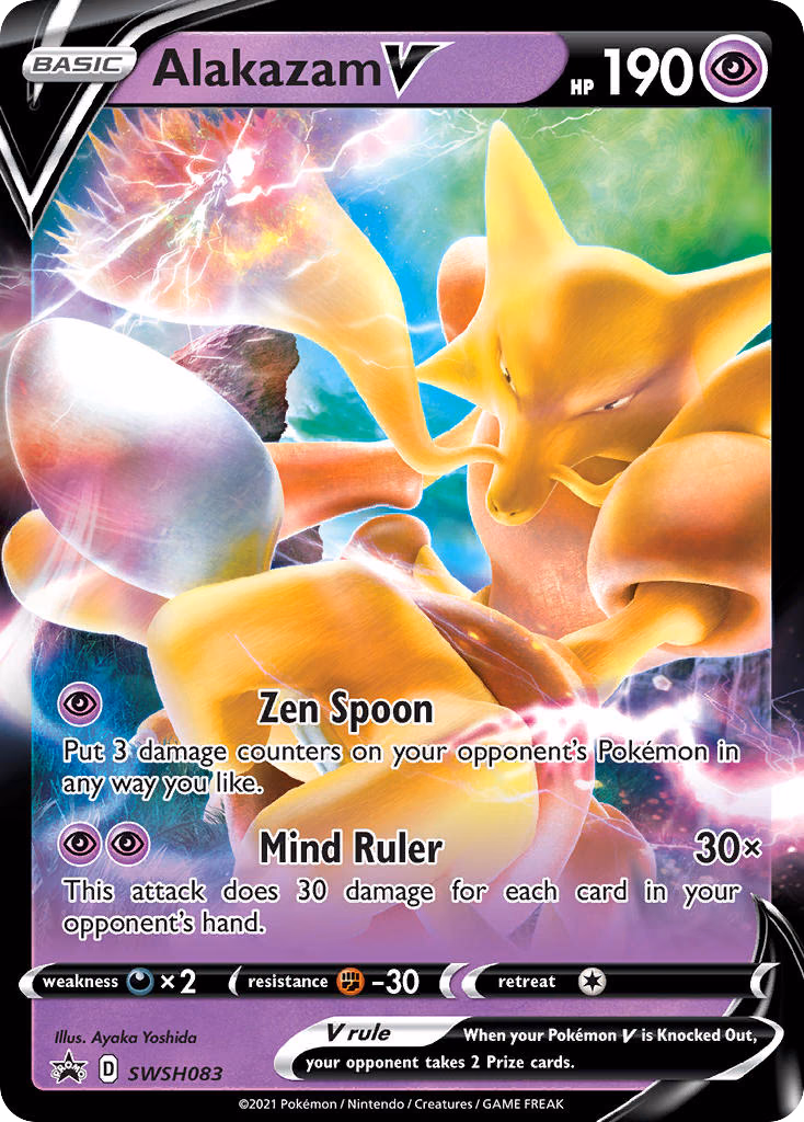 Alakazam V Pokemon card (SWSH083, SWSH Black Star Promos)
