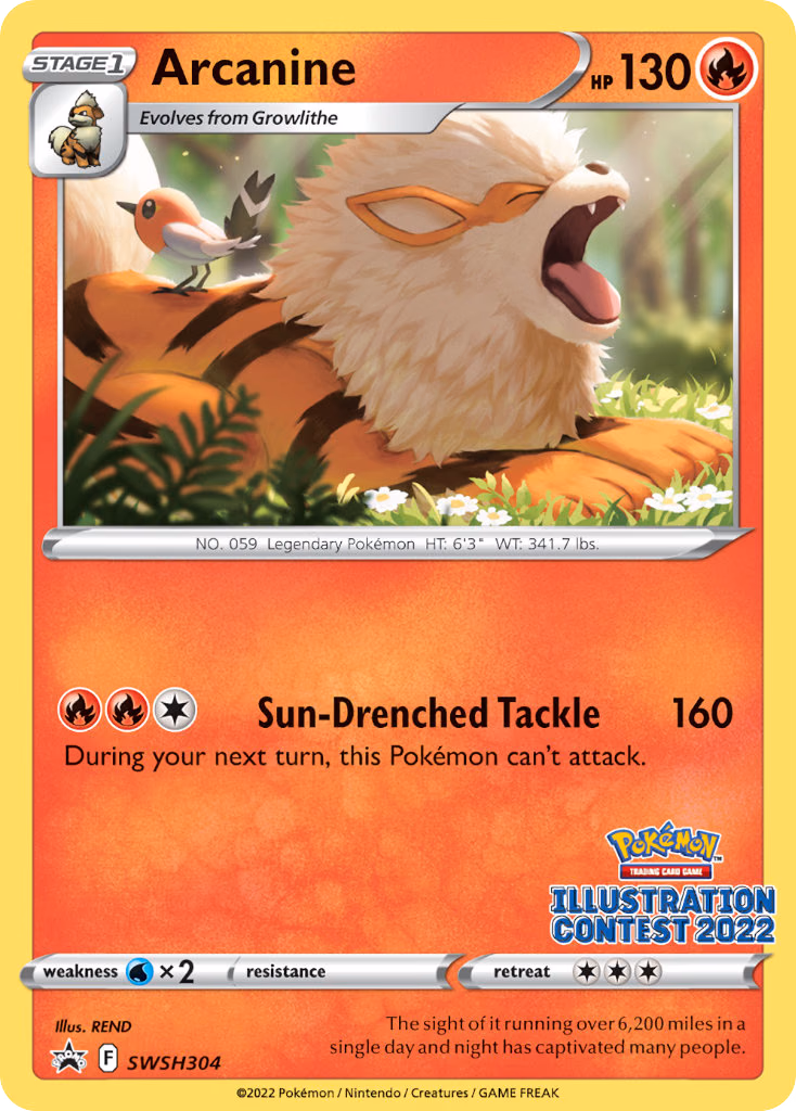 Arcanine Pokemon card (SWSH304, SWSH Black Star Promos)