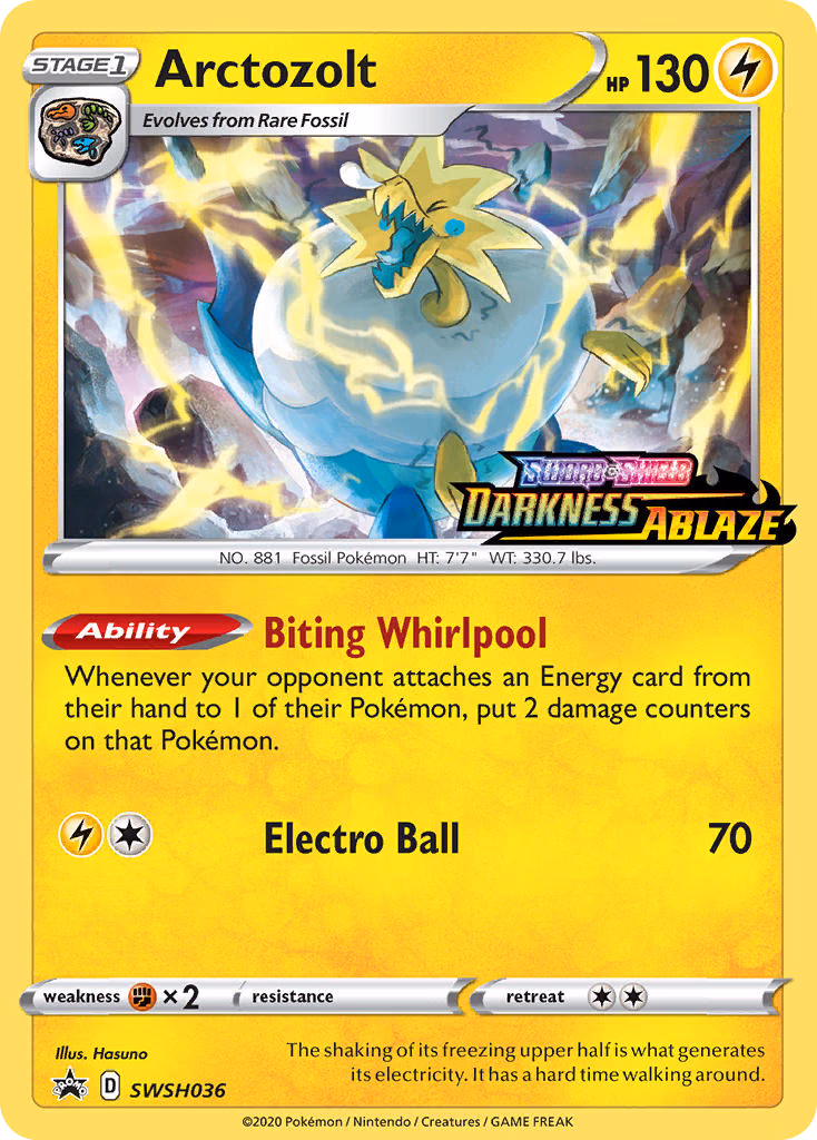 Arctozolt Pokemon card (SWSH036, SWSH Black Star Promos)