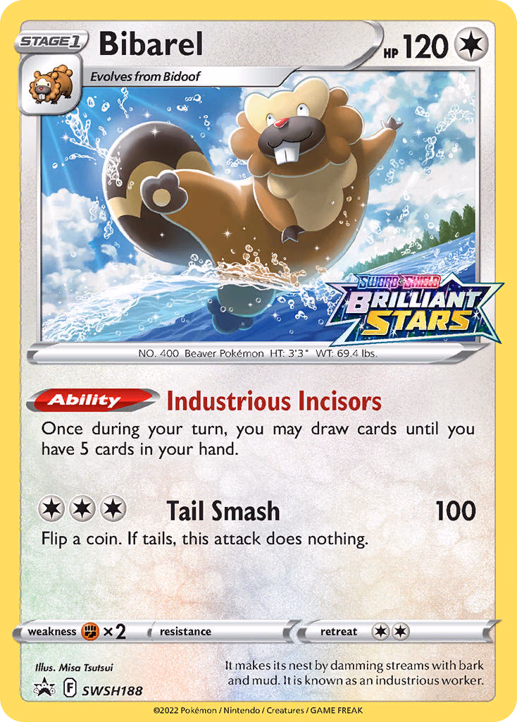 Bibarel Pokemon card (SWSH188, SWSH Black Star Promos)