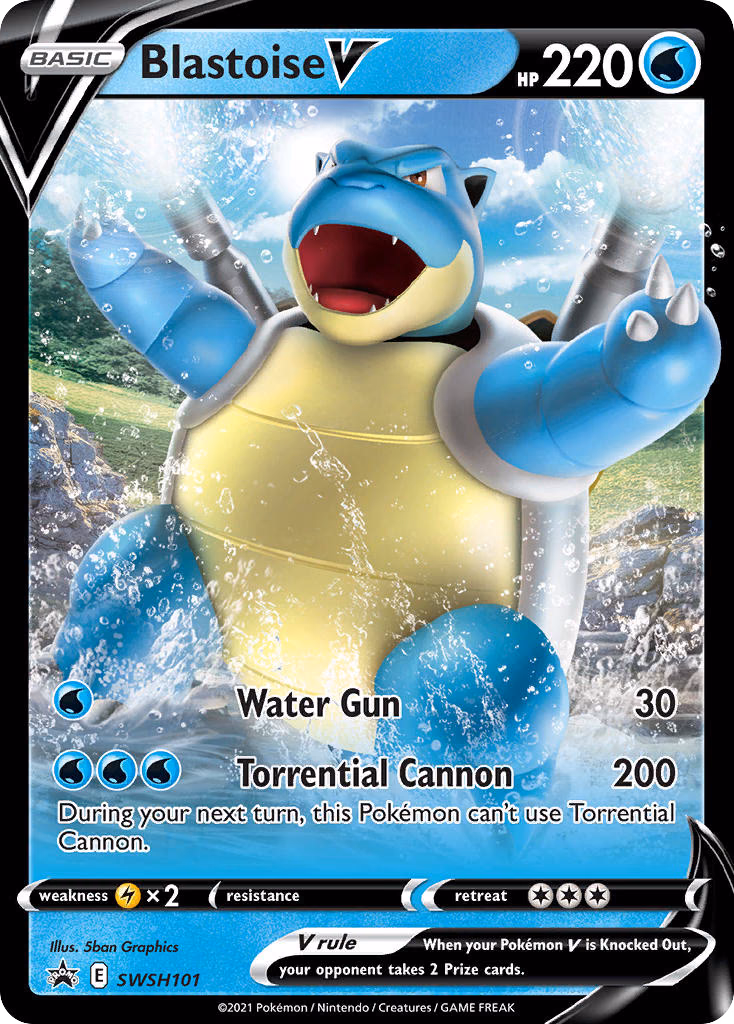 Blastoise V Pokemon card (SWSH101, SWSH Black Star Promos)