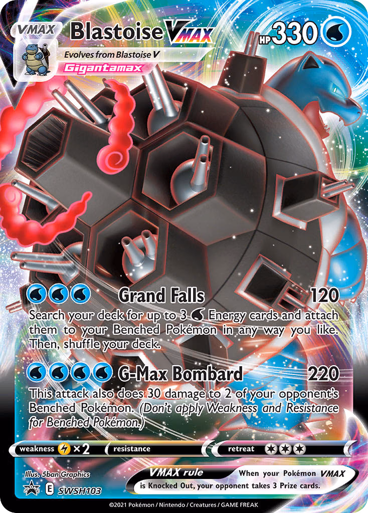 Blastoise VMAX Pokemon card (SWSH103, SWSH Black Star Promos)