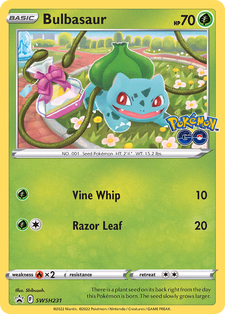 Bulbasaur Pokemon card (SWSH231, SWSH Black Star Promos)
