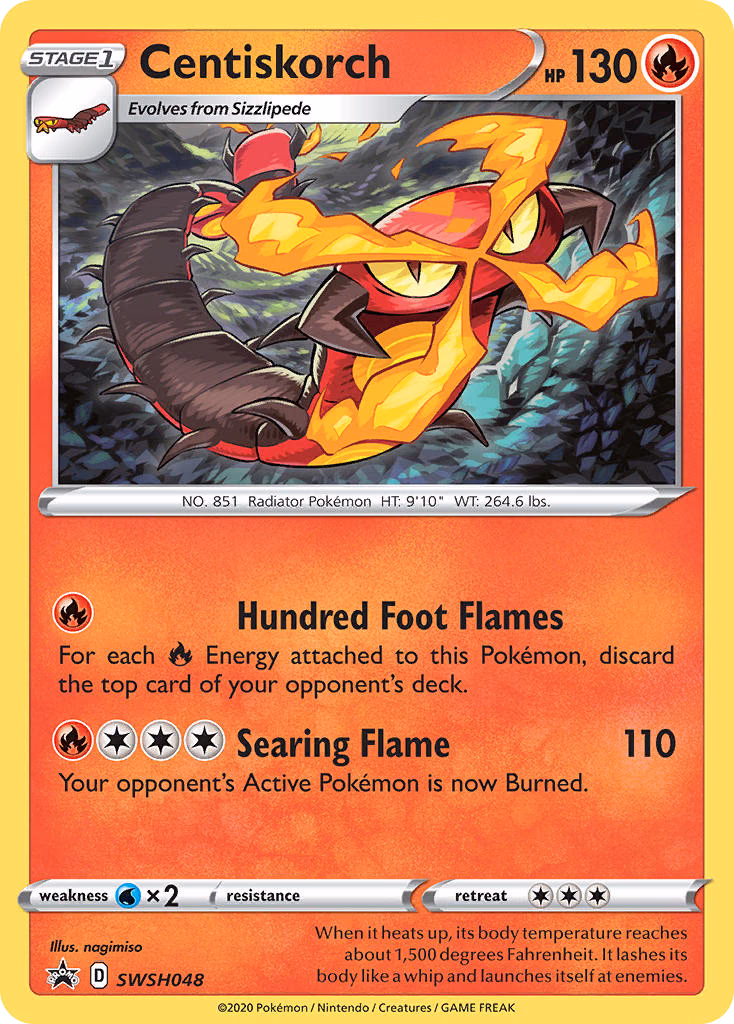 Centiskorch Pokemon card (SWSH048, SWSH Black Star Promos)