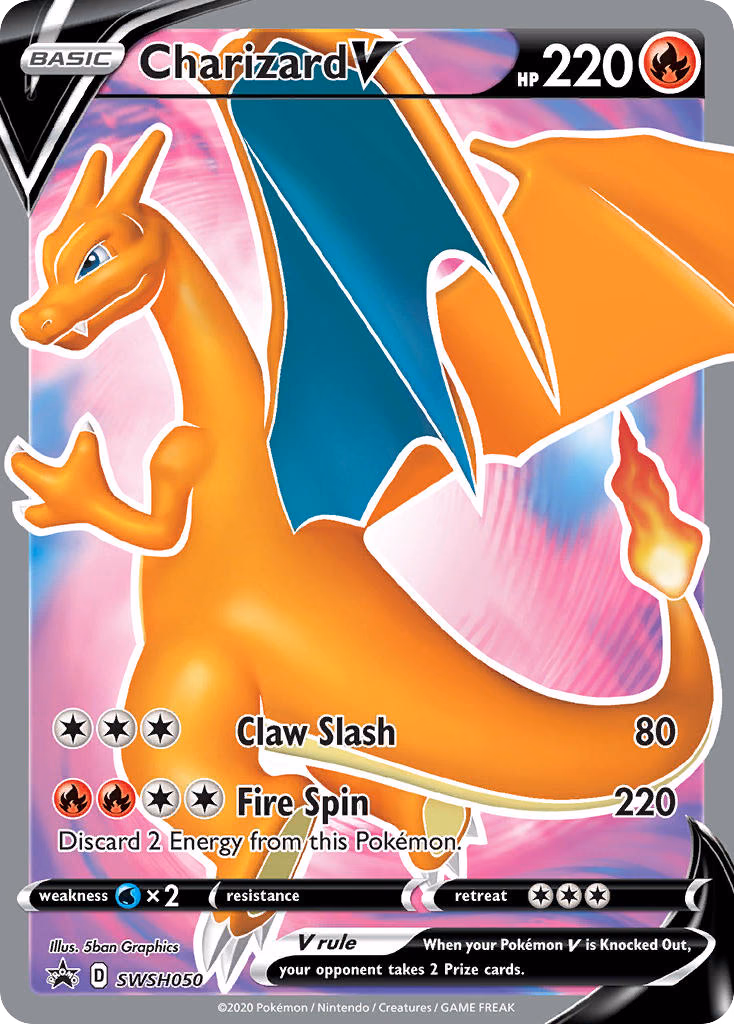 Charizard V Pokemon card (SWSH050, SWSH Black Star Promos)
