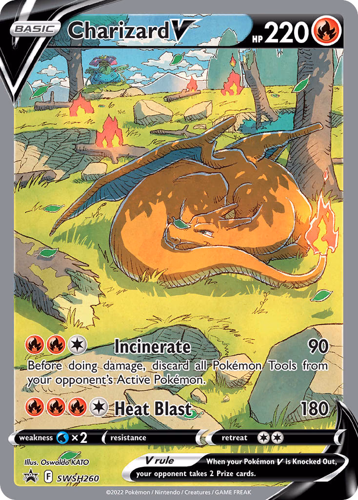 Charizard V Pokemon card (SWSH260, SWSH Black Star Promos)