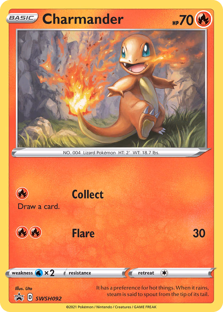 Charmander Pokemon card (SWSH092, SWSH Black Star Promos)