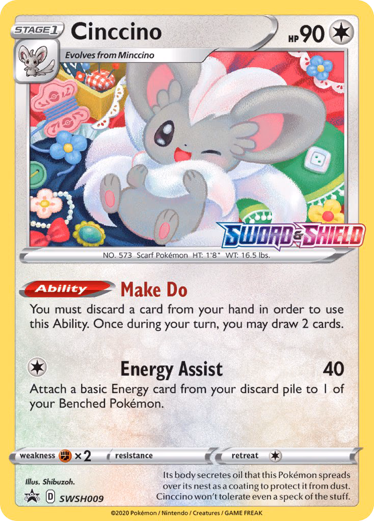 Cinccino Pokemon card (SWSH009, SWSH Black Star Promos)