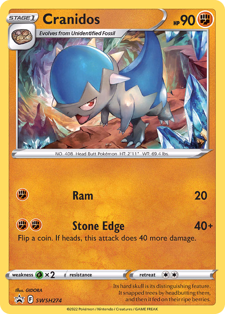 Cranidos Pokemon card (SWSH274, SWSH Black Star Promos)