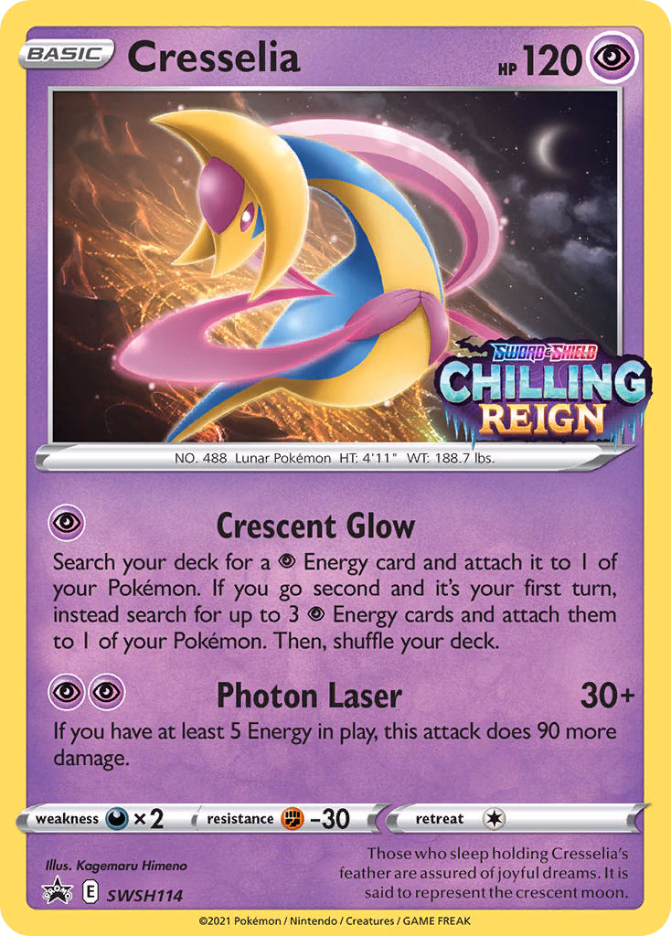 Cresselia Pokemon card (SWSH114, SWSH Black Star Promos)