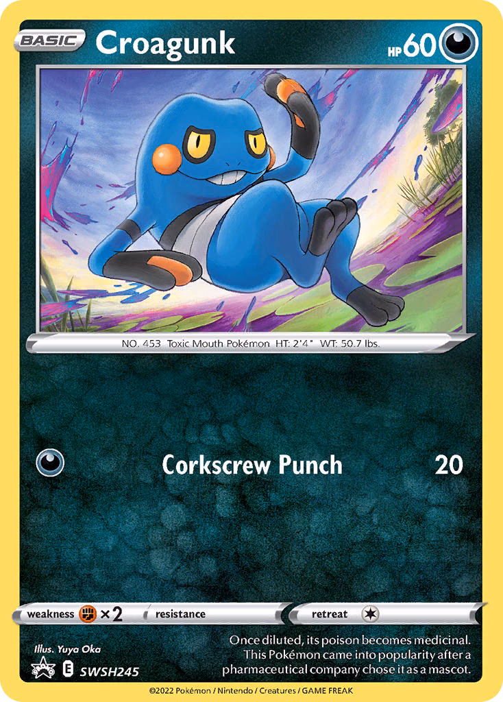 Croagunk Pokemon card (SWSH245, SWSH Black Star Promos)