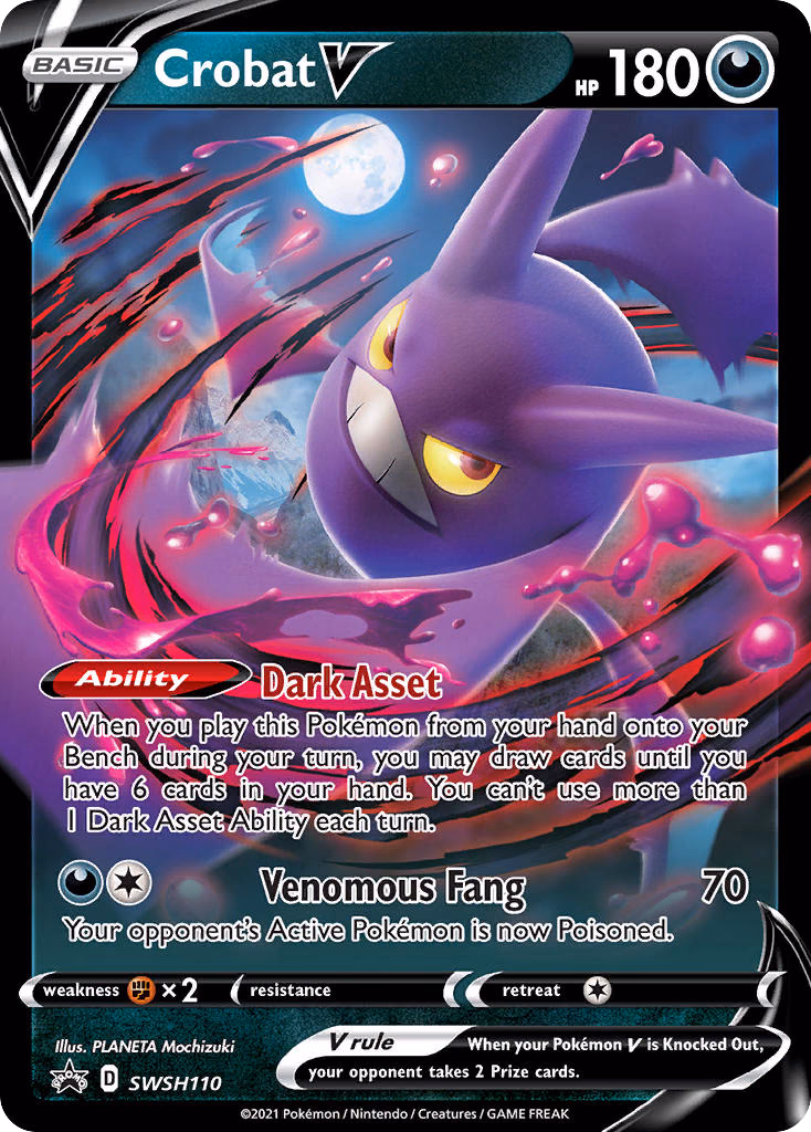 Crobat V Pokemon card (SWSH110, SWSH Black Star Promos)