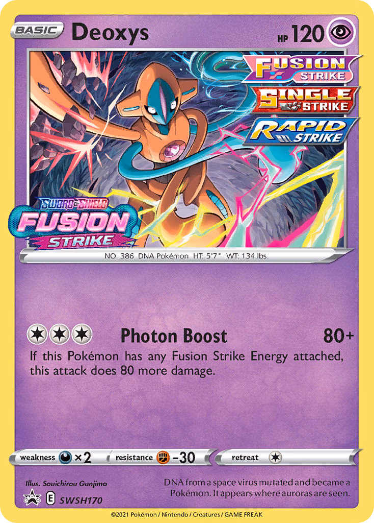 Deoxys Pokemon card (SWSH170, SWSH Black Star Promos)