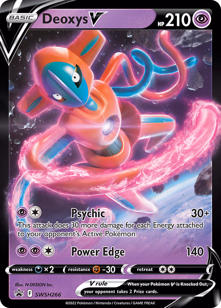 Deoxys V Pokemon card (SWSH266, SWSH Black Star Promos)