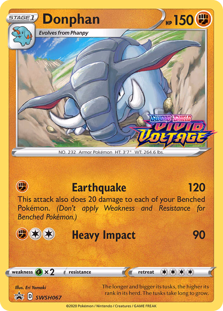 Donphan Pokemon card (SWSH067, SWSH Black Star Promos)