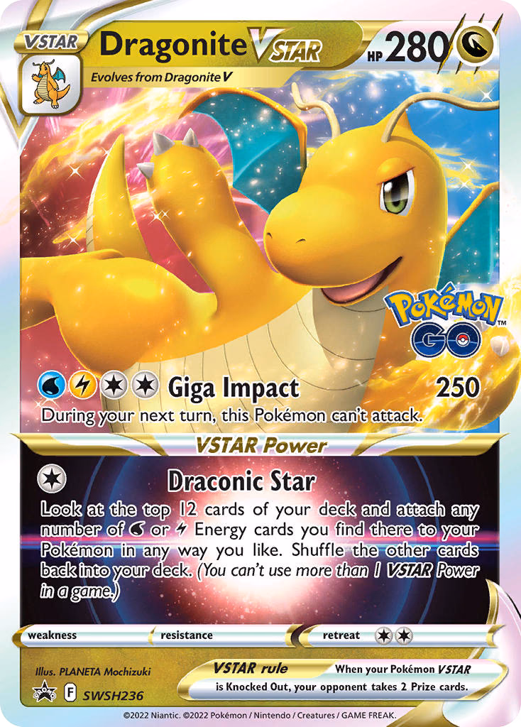 Dragonite VSTAR Pokemon card (SWSH236, SWSH Black Star Promos)