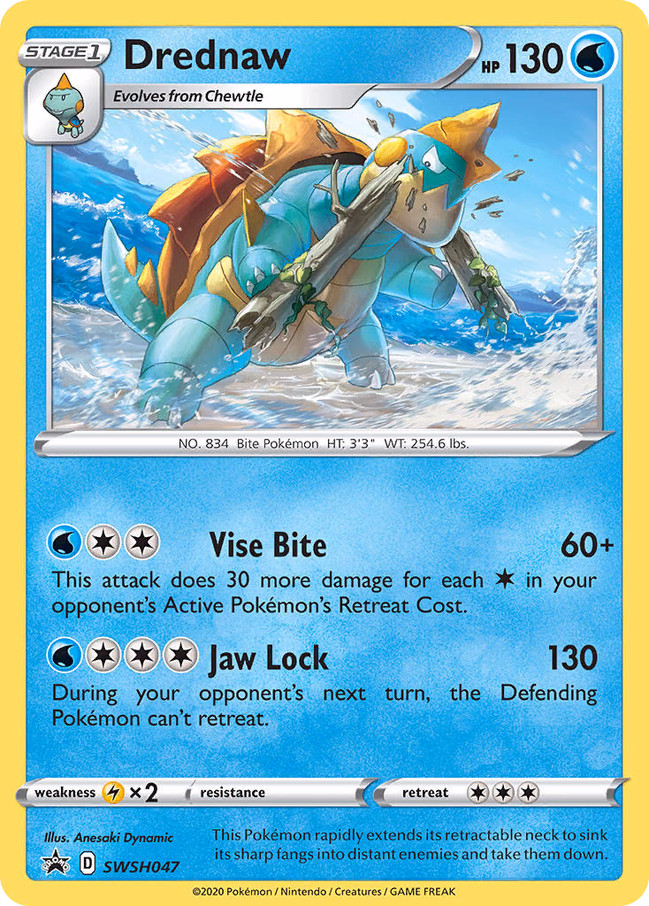 Drednaw Pokemon card (SWSH047, SWSH Black Star Promos)
