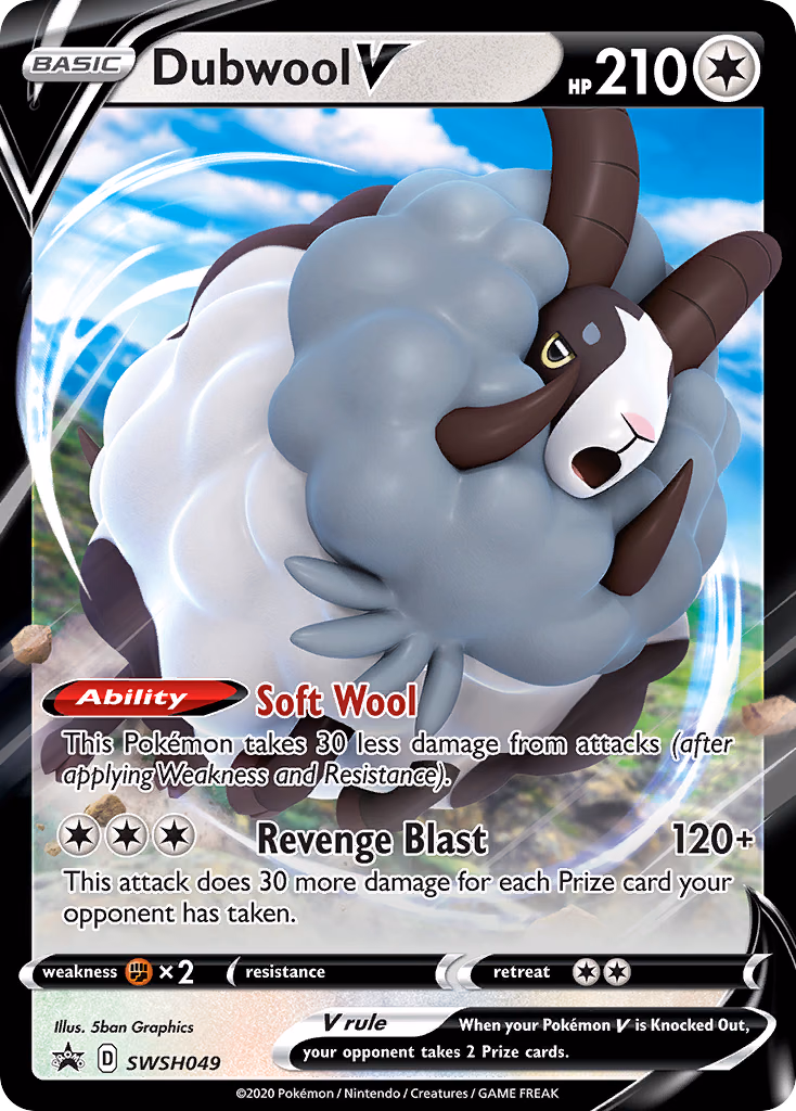 Dubwool V Pokemon card (SWSH049, SWSH Black Star Promos)