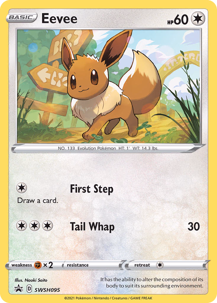 Eevee Pokemon card (SWSH095, SWSH Black Star Promos)